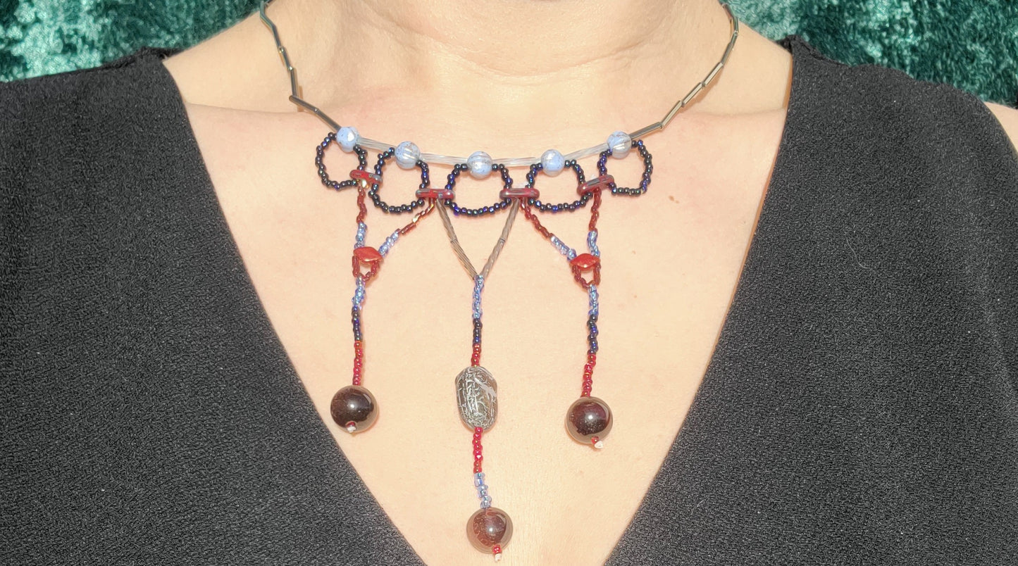 Red Tiger Eye Ethereal Cascade Necklace