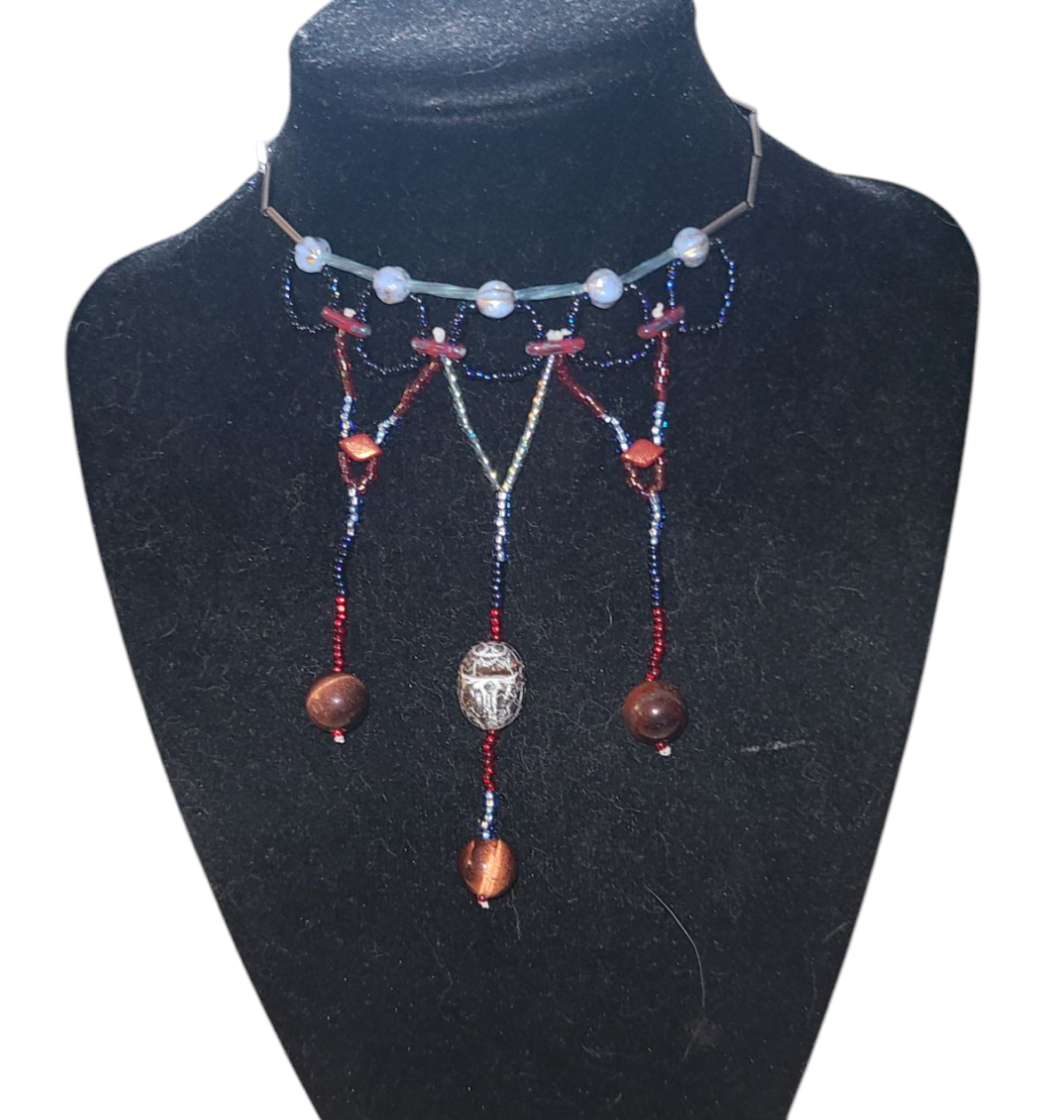 Red Tiger Eye Ethereal Cascade Necklace