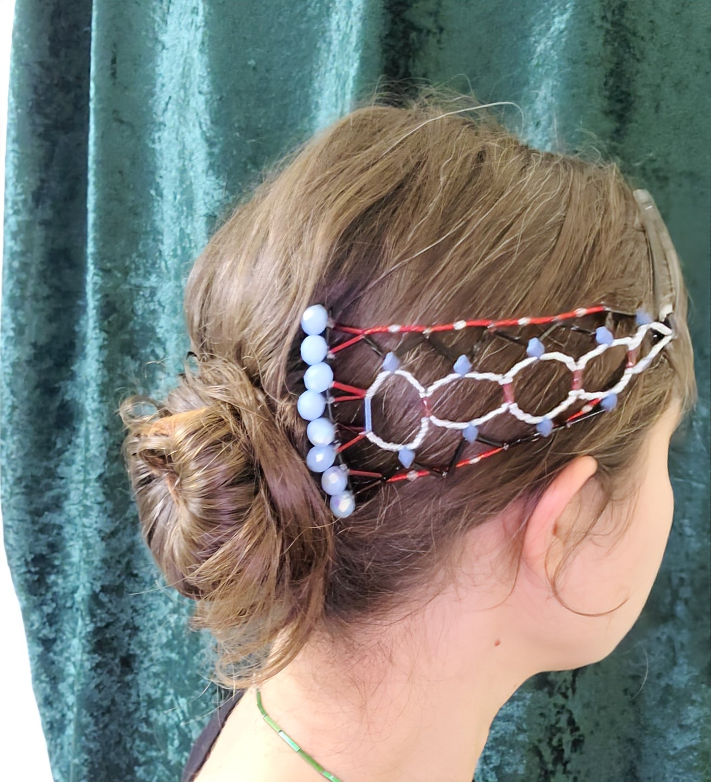 Red and Icy Blue Electric Zigzag Hair Jewelry