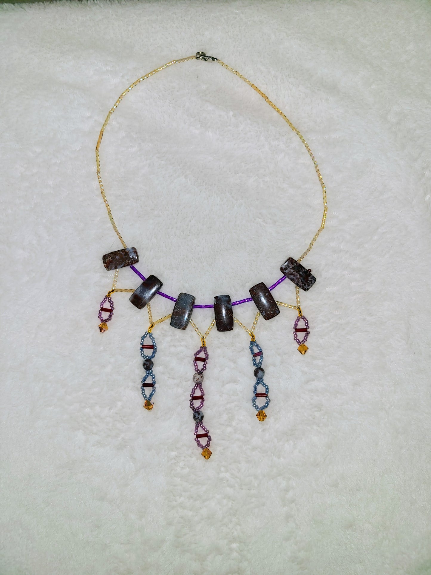 Red Lightning Agate Delphic Helix Necklace