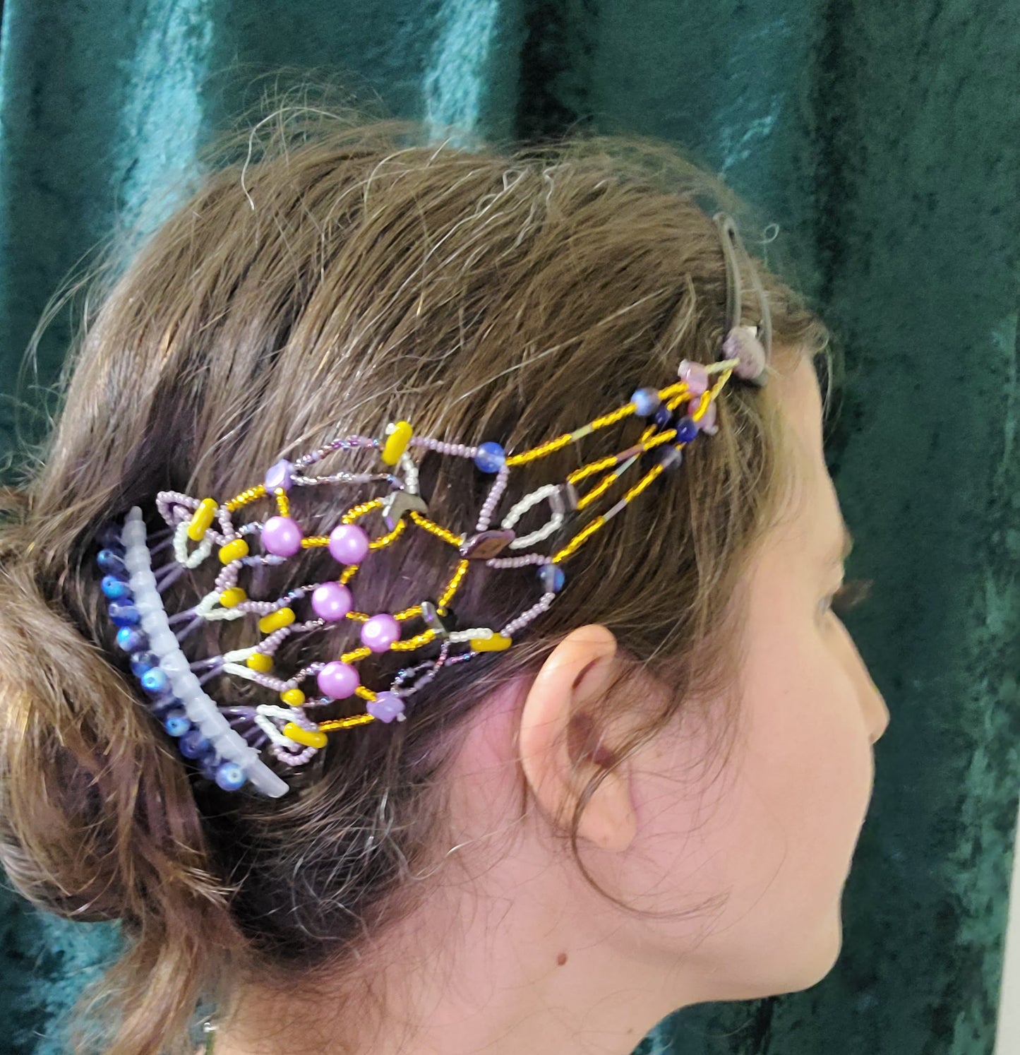 Regal Purple and Gold Sunset Bramble Hair Jewelry