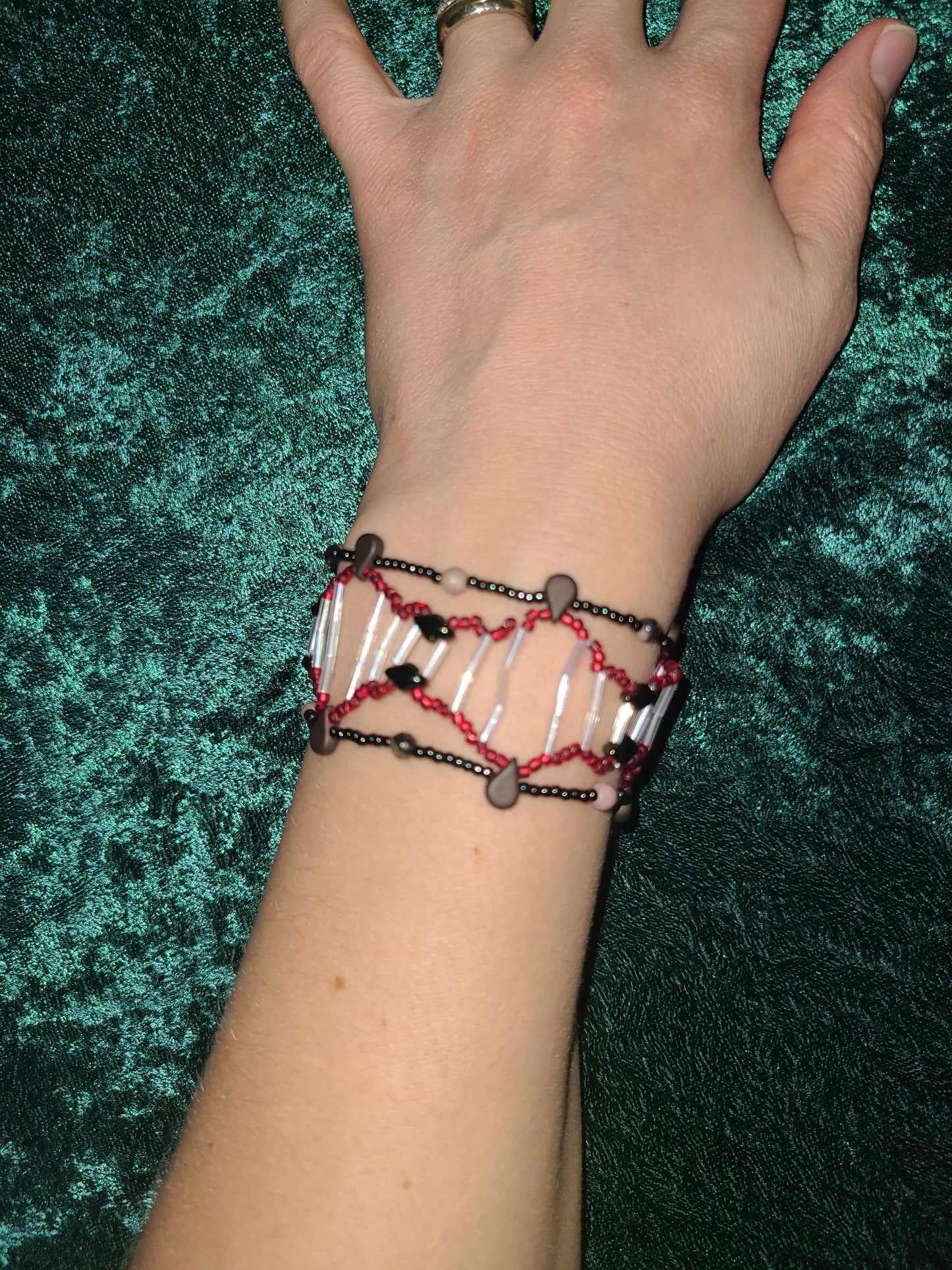 Rhodonite Skeletal Spiral Bracelet