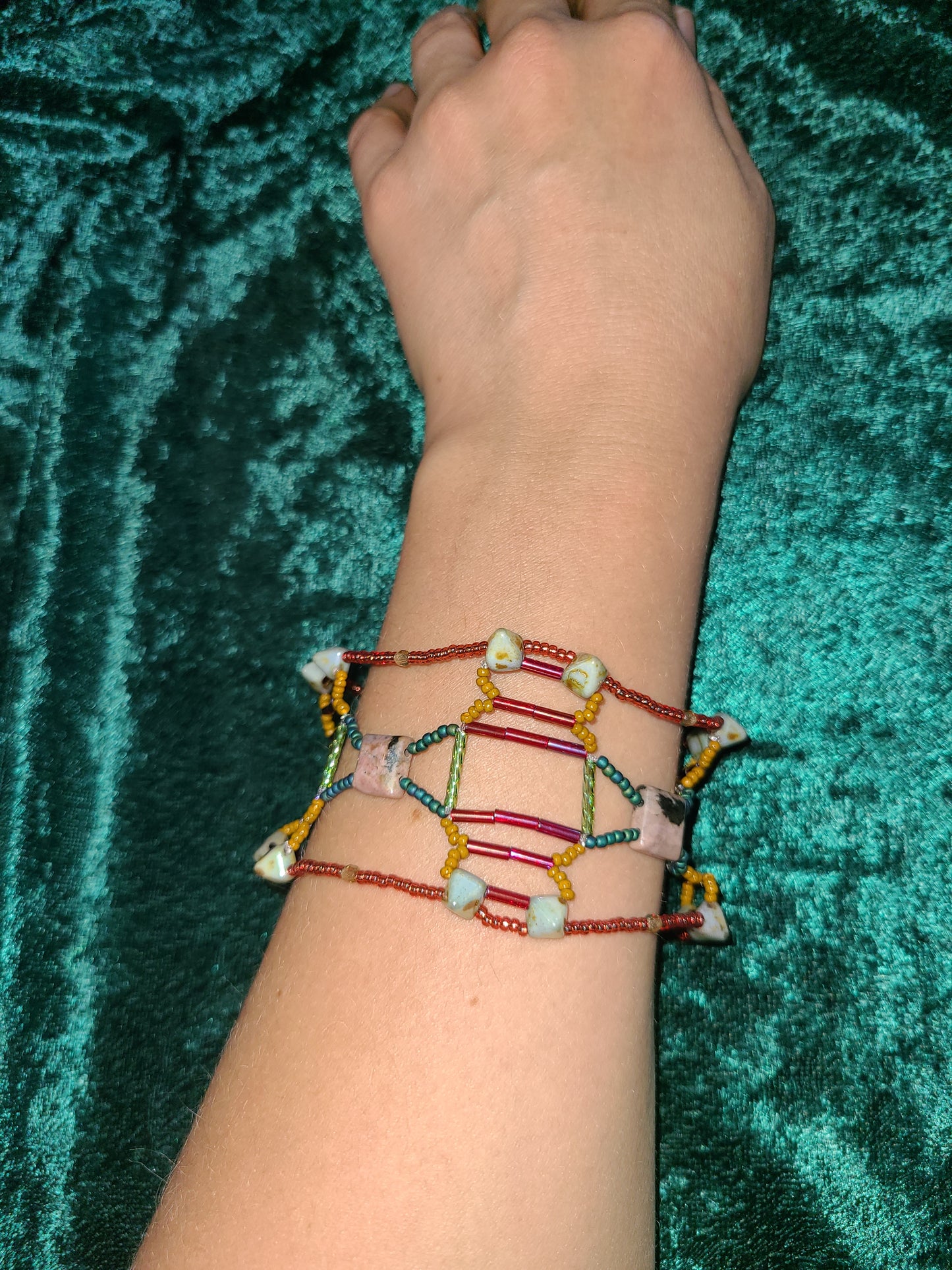 Rhodonite Tracework Bracelet