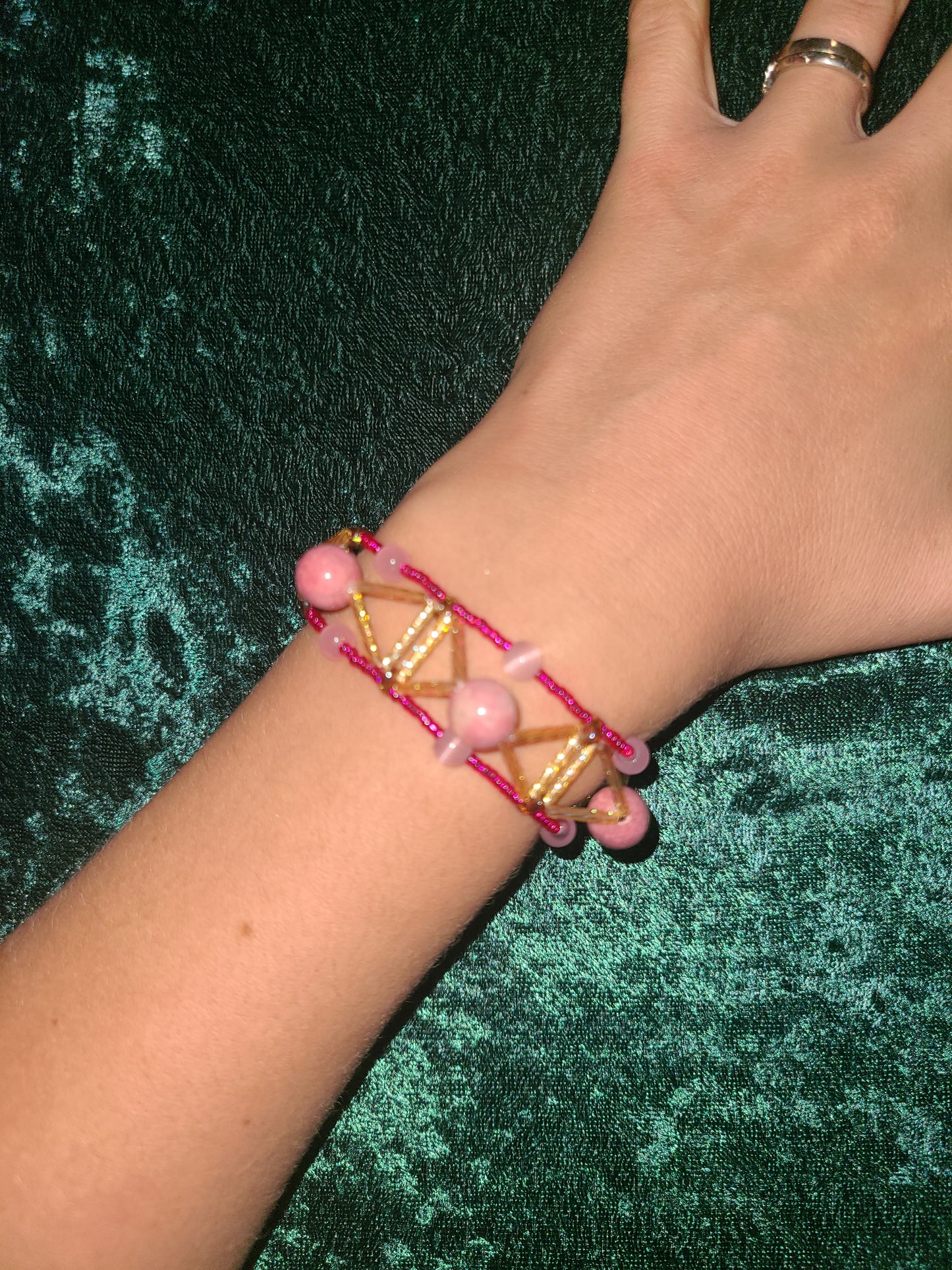 Rhodonite Pyramid Bracelet