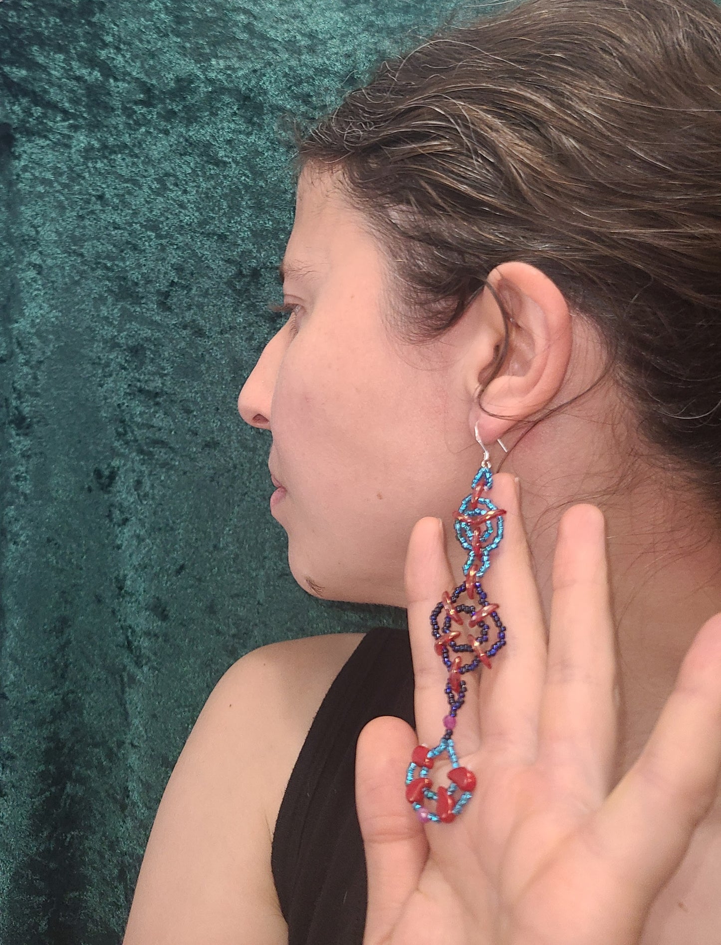 Sapphire Ruby Trade Winds Earrings
