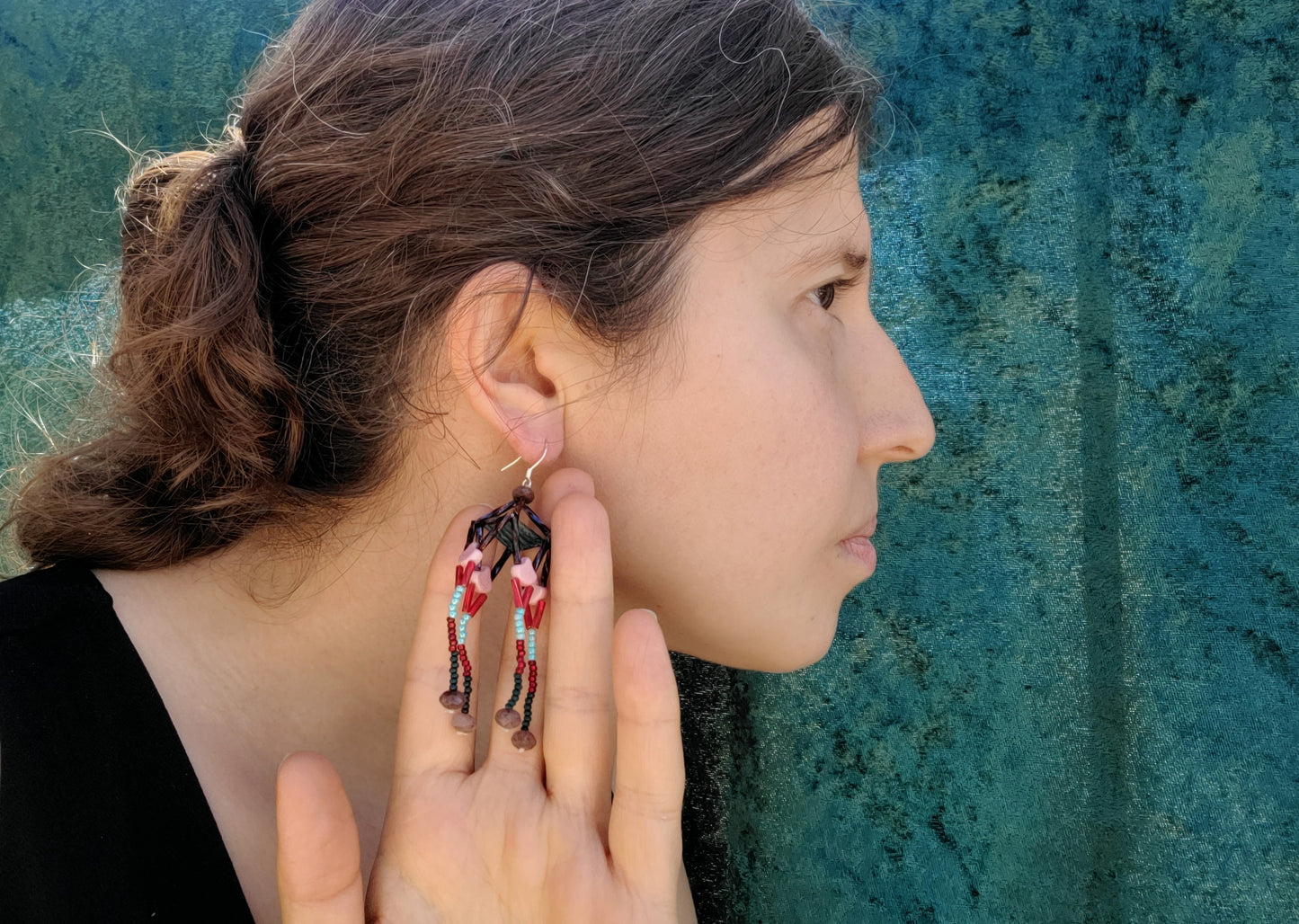 Ruby Pagoda Earrings