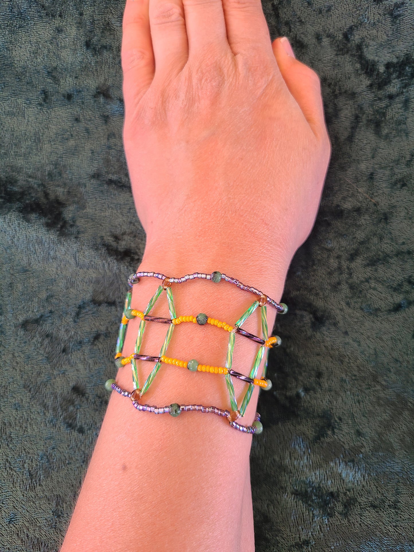 Ruby Zoisite Meridian Mesh Bracelet