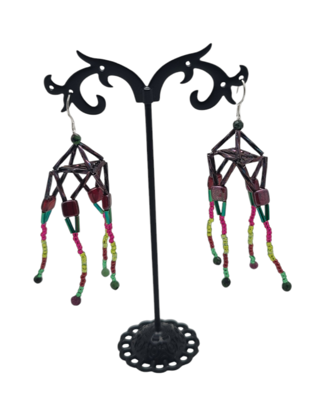 Ruby Zoisite Pagoda Earrings