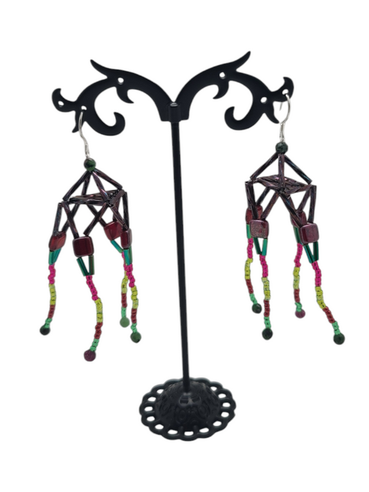 Ruby Zoisite Pagoda Earrings
