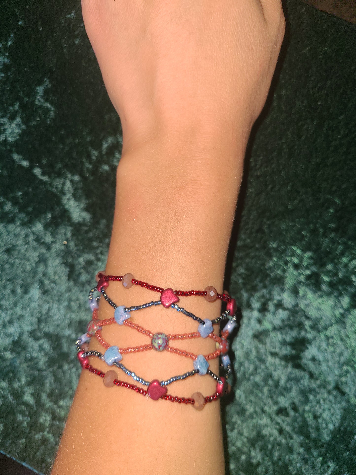 Ruby Boho Mosaic Bracelet