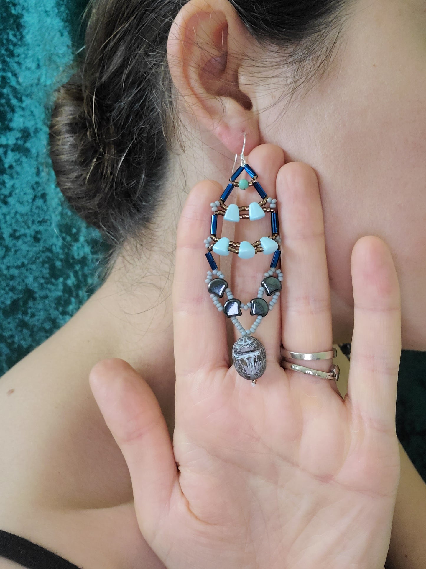 Scarab's Descent Chandelier Earrings