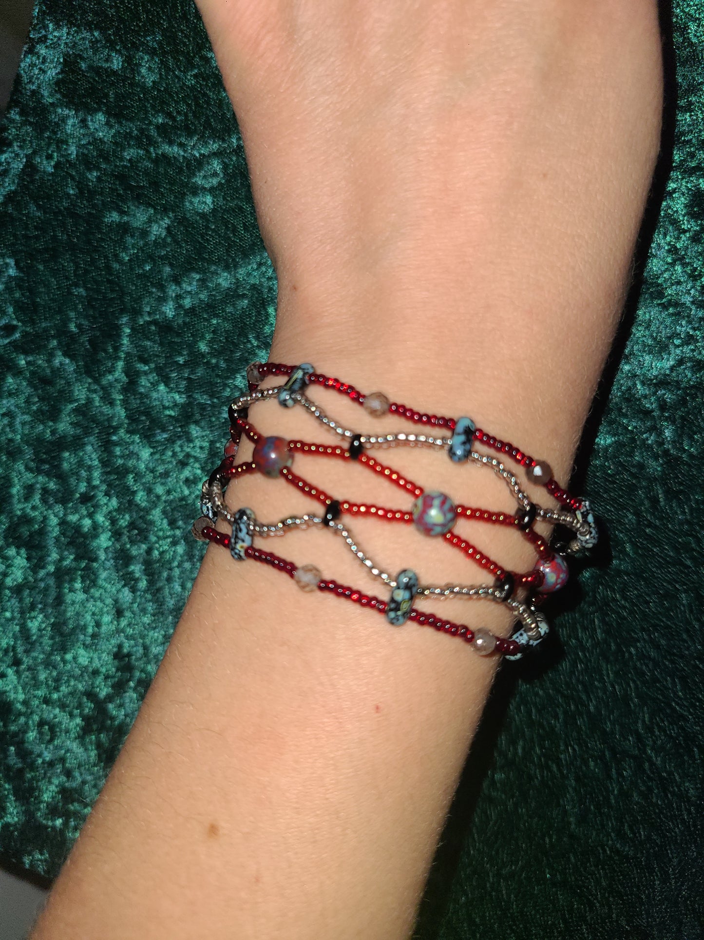 Smoky Quartz Boho Mosaic Bracelet