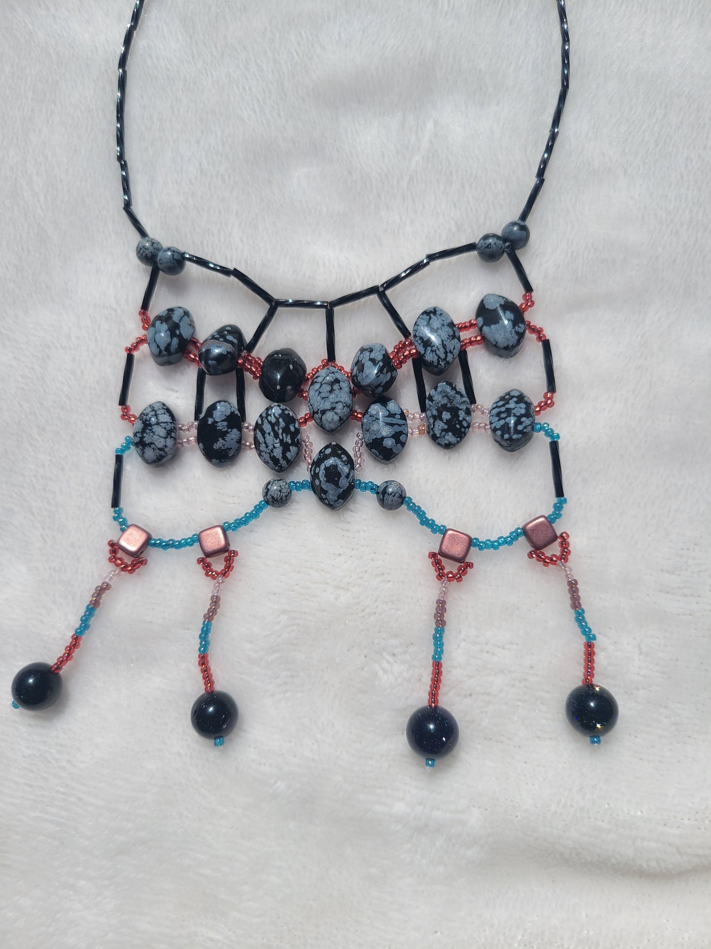 Snowflake Obsidian Starlit Sands Necklace