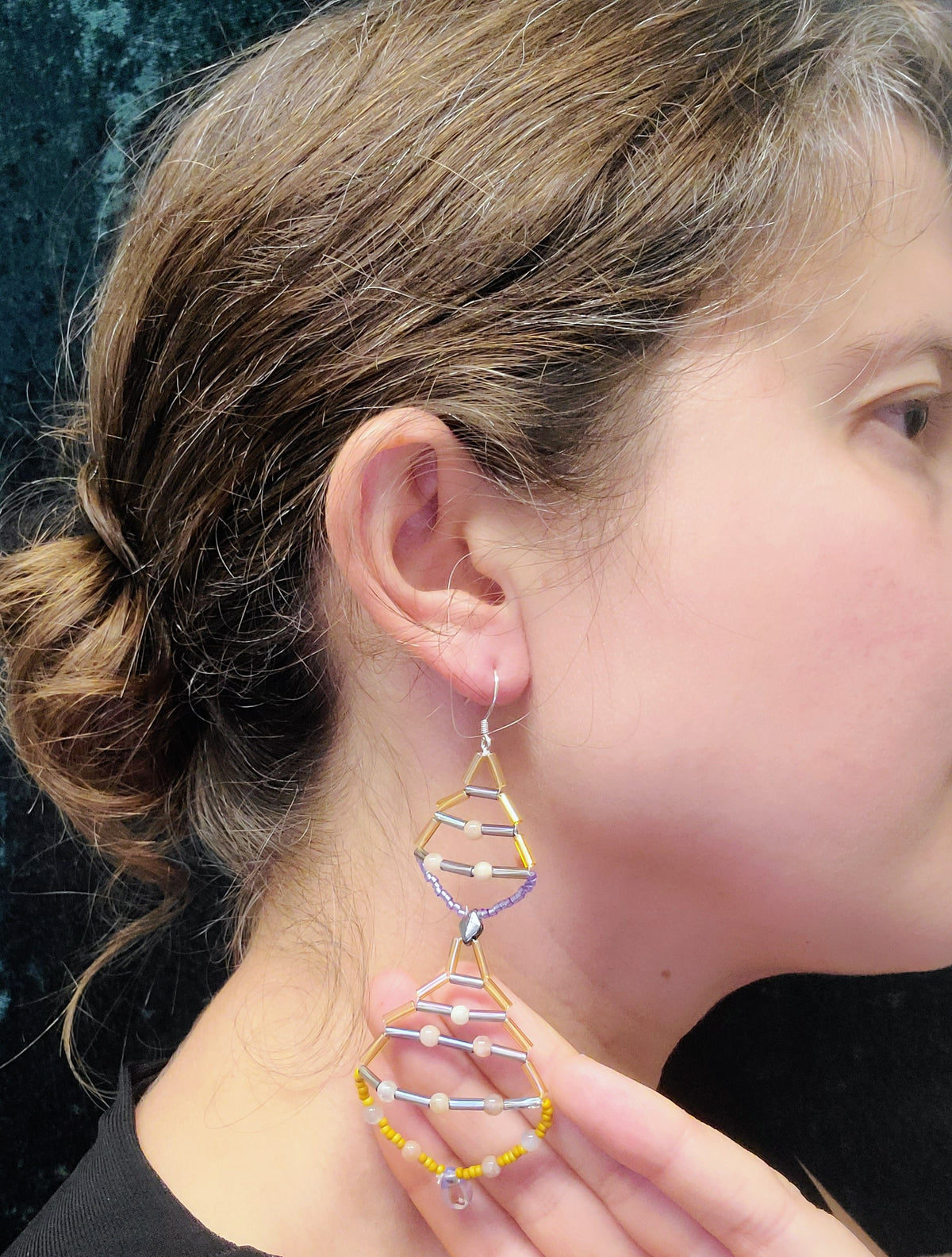 Sunstone Double Navette Earrings
