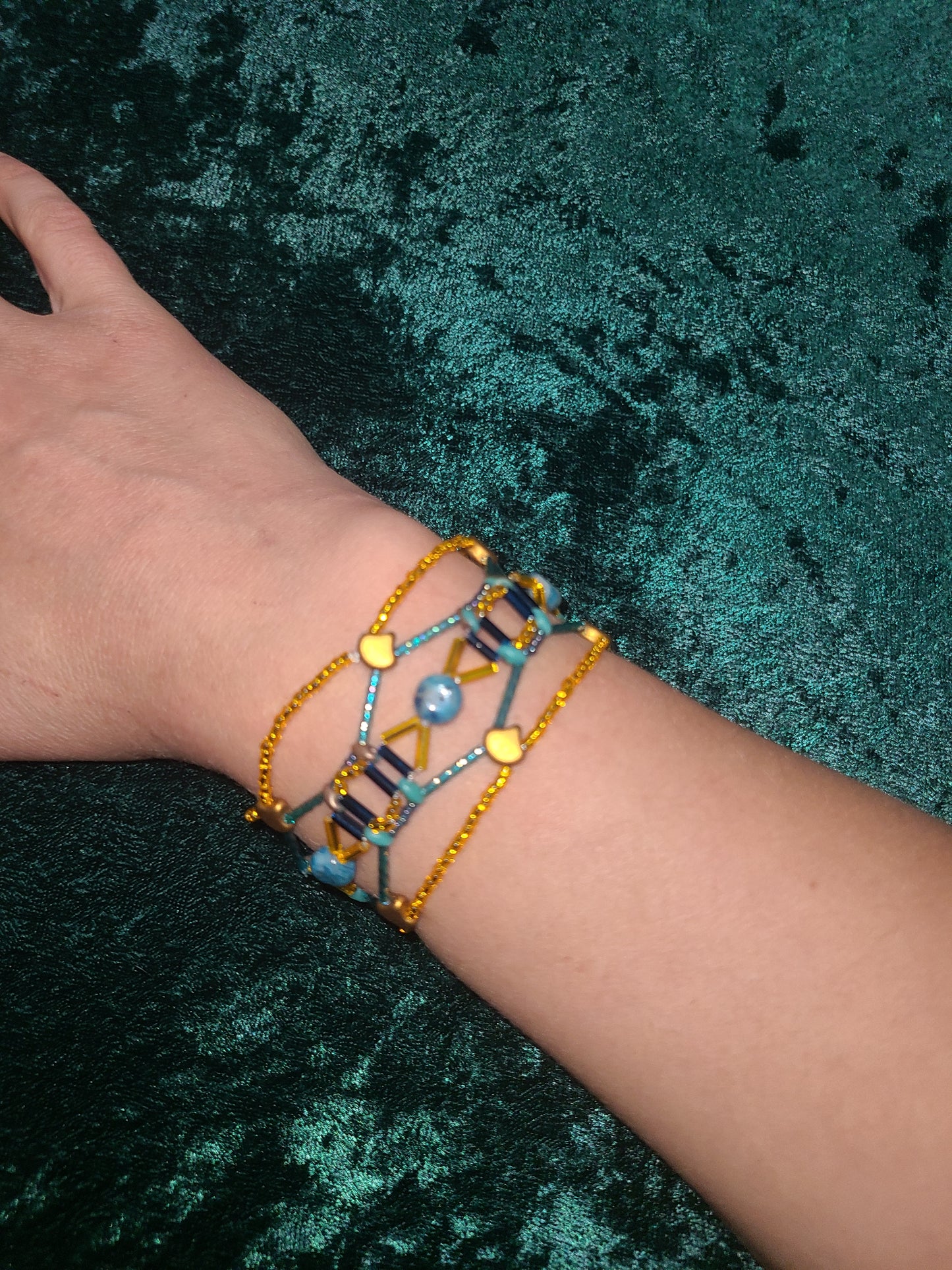 Teal Crazy Lace Agate Balkh Bracelet