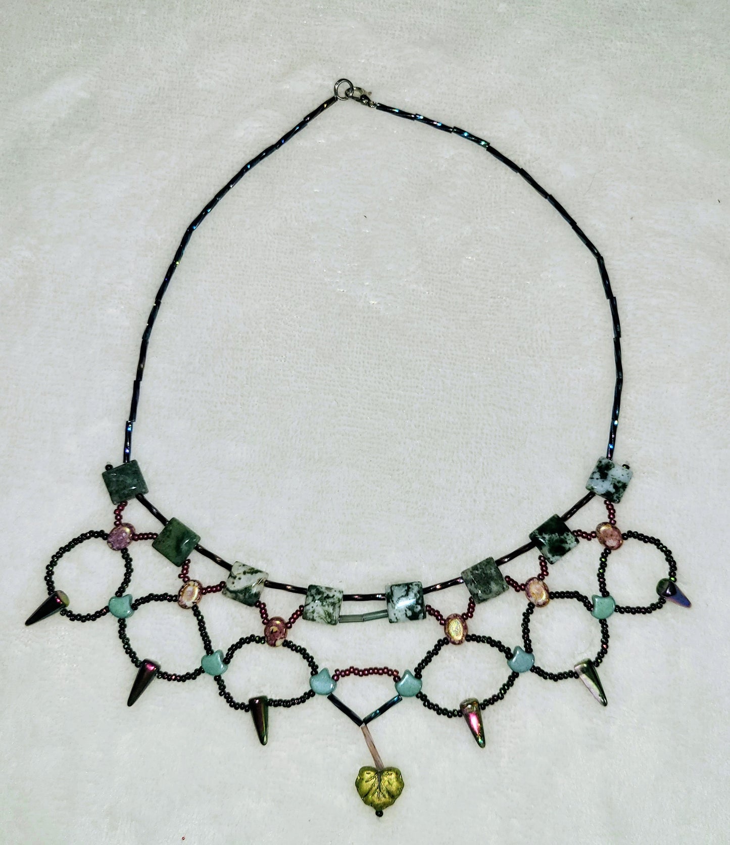 Autumn Forest Tree Agate Cleopatra Necklace