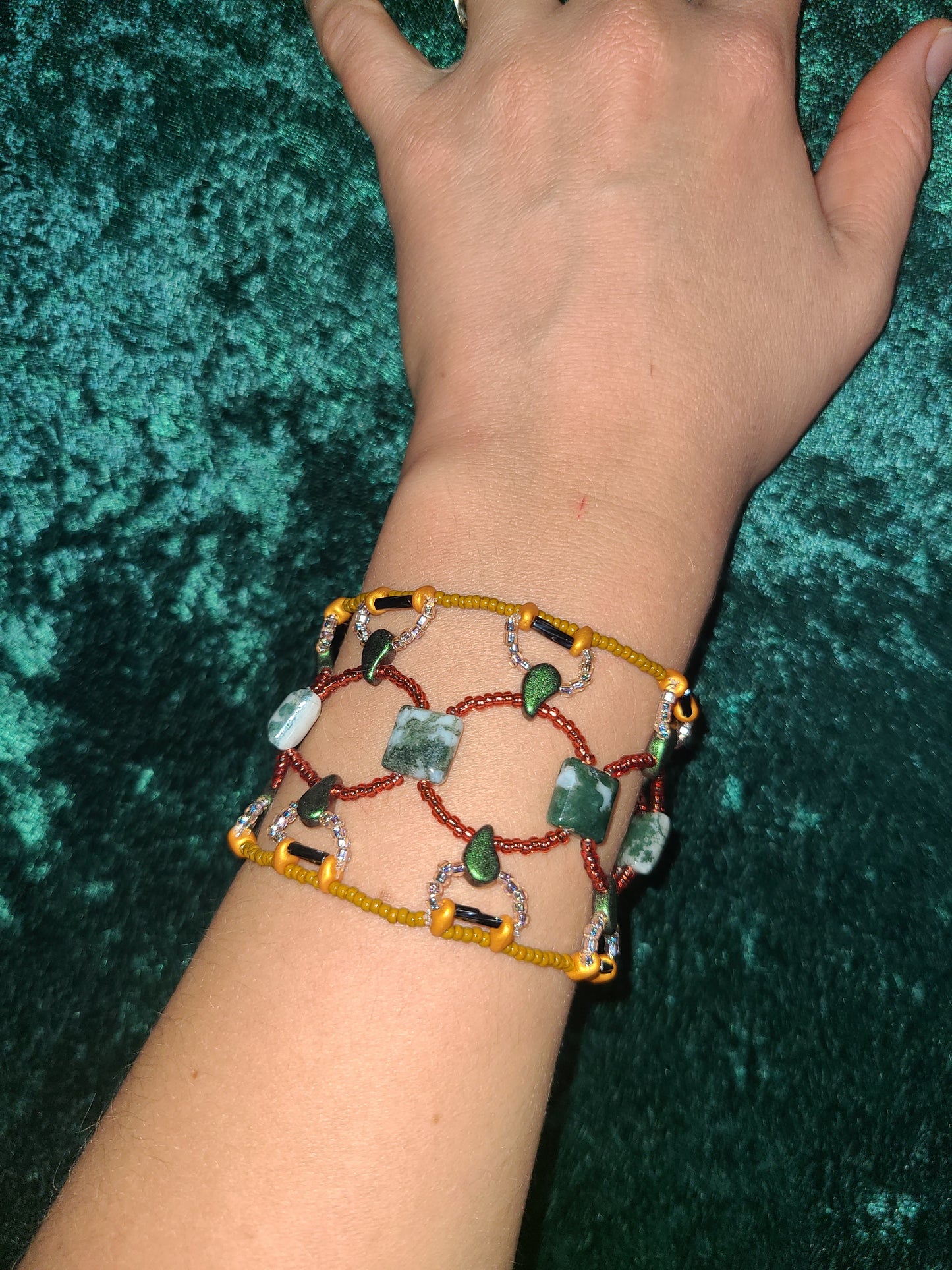 Autumn Forest Tree Agate Bohemian Dreamweave Bracelet