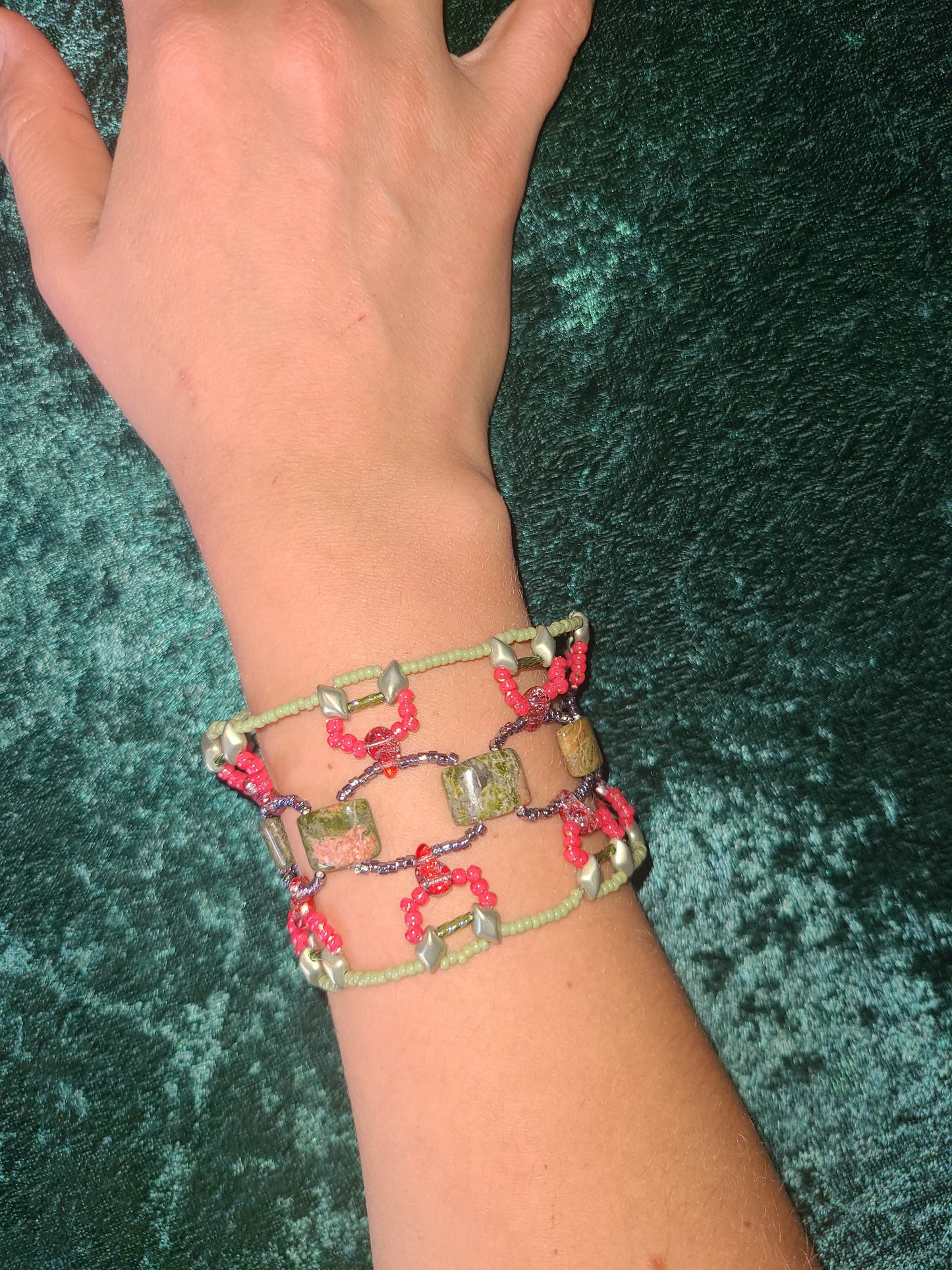 Unakite Bohemian Dreamweave Bracelet