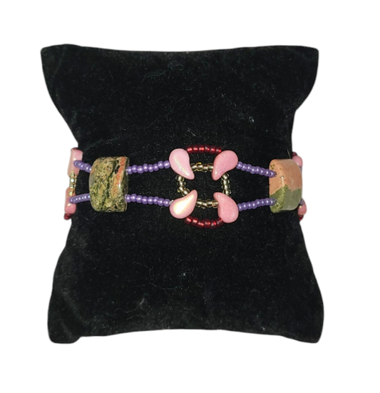 Unakite Infinity Paisley Bracelet