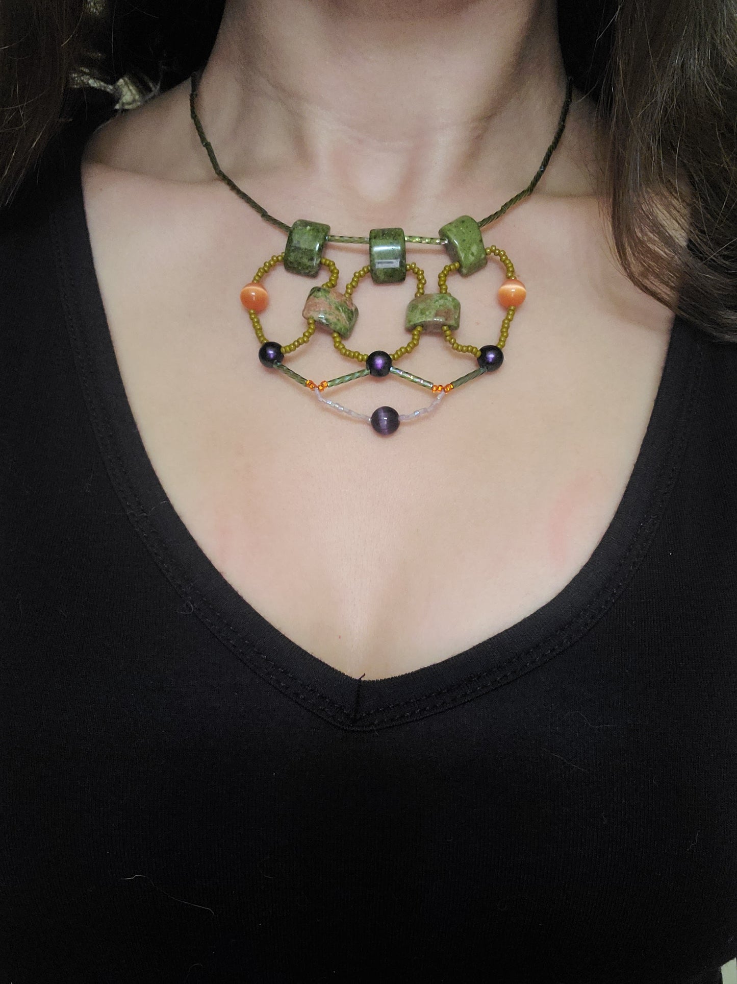 Unakite Mosaic Canyon Necklace