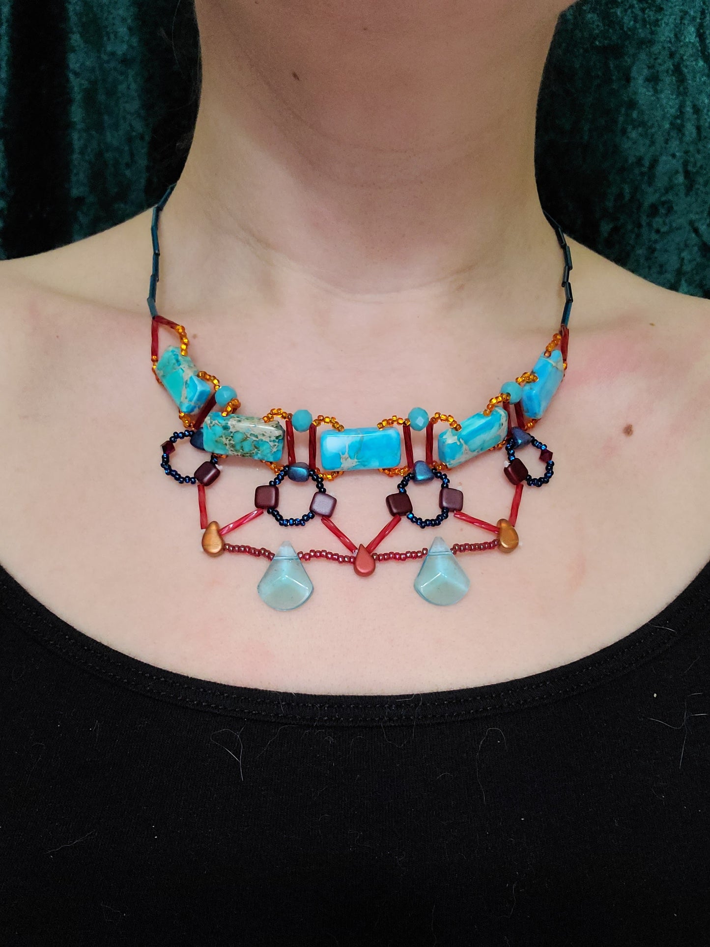 Teal Variscite Minoan Portal Necklace