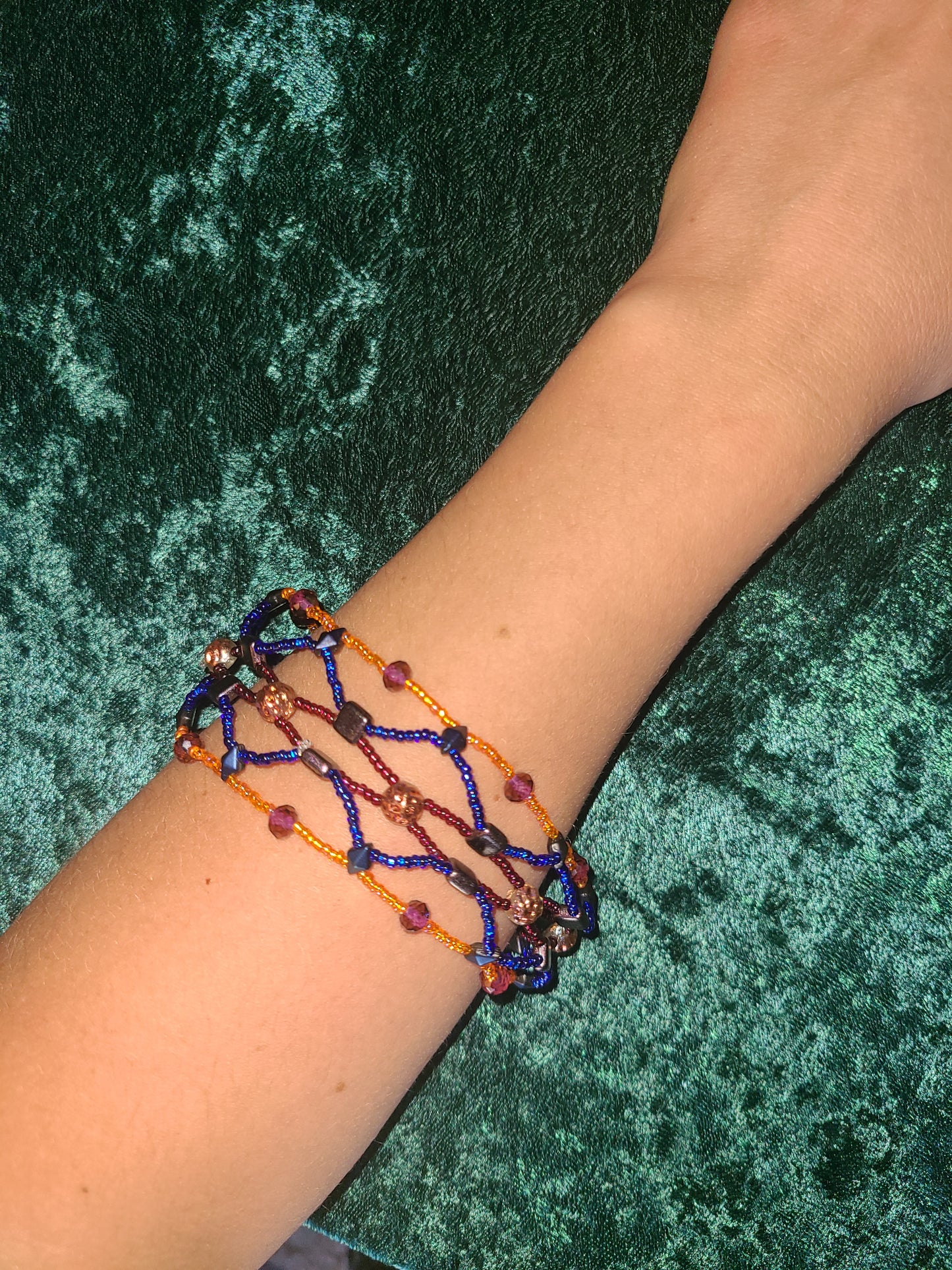 Winter Sunset Boho Mosaic Bracelet