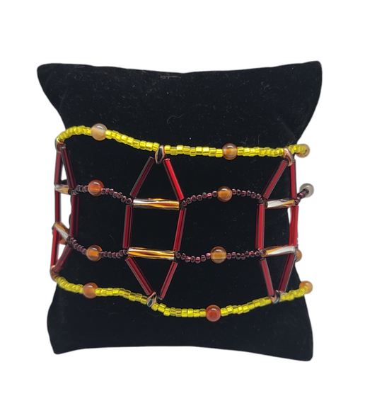 Caribbean Carnelian Meridian Mesh Bracelet