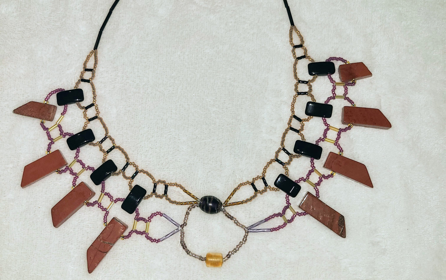 Smoky Sparkles Burnished Collar Necklace