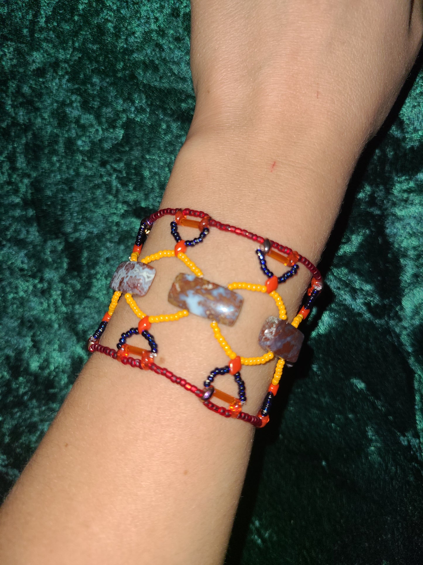 Red Lightning Agate Bohemian Dreamweave Bracelet