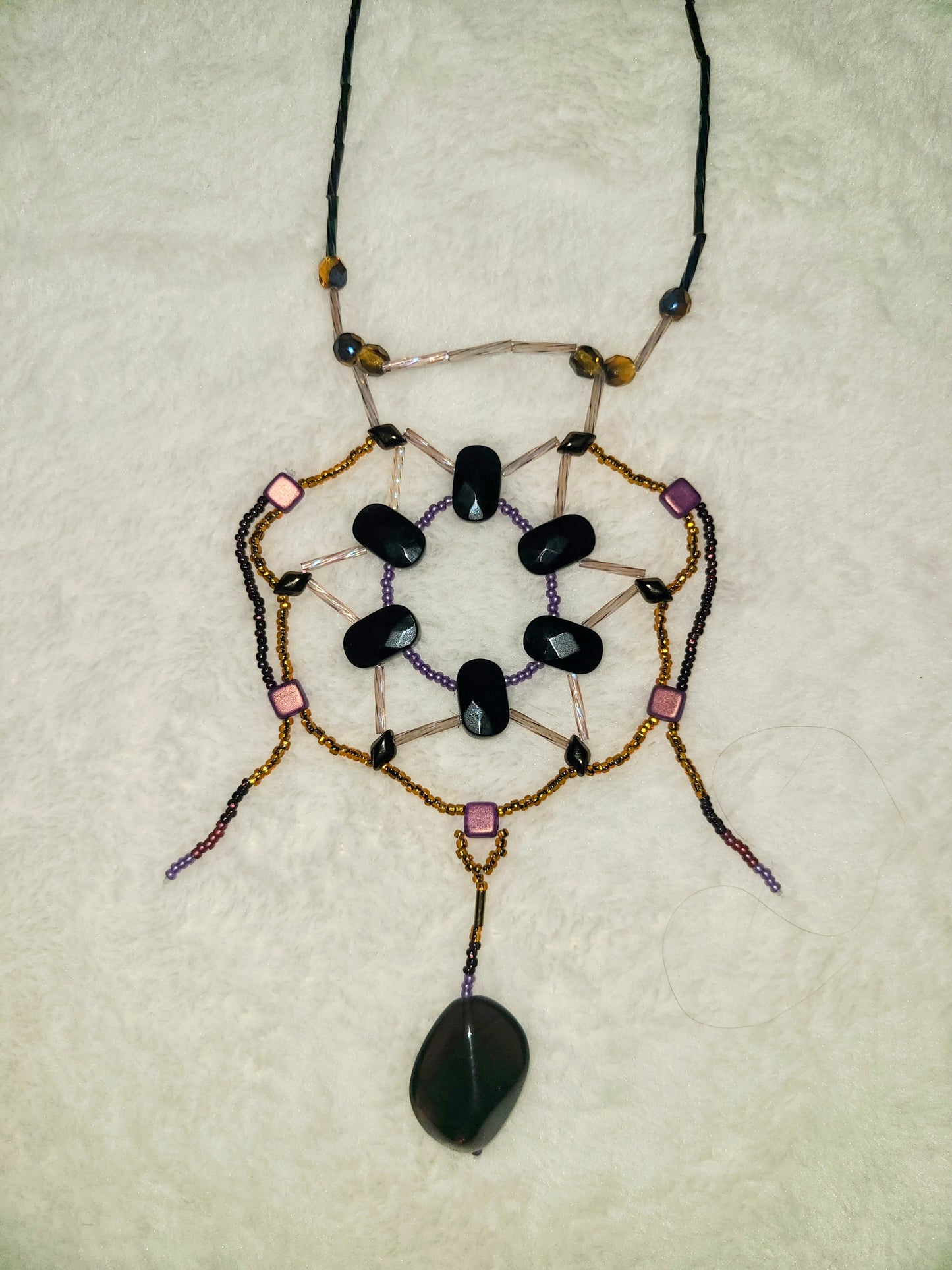 Obsidian Celtic Chainwork Necklace