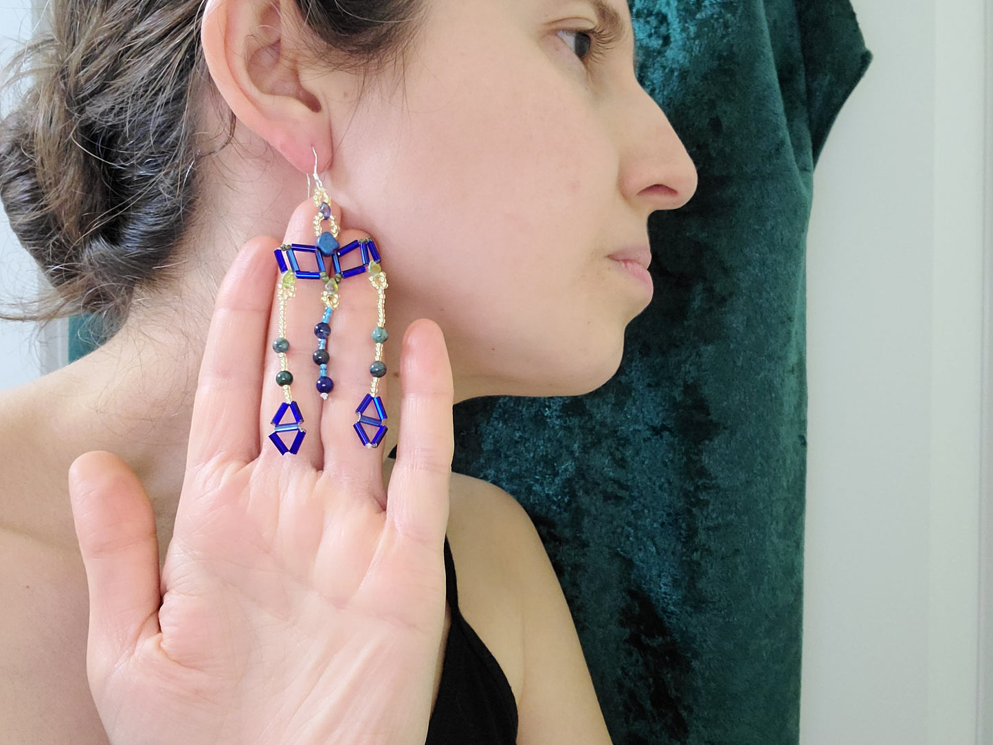 Chrysocolla Crotalia Colonnade Earrings