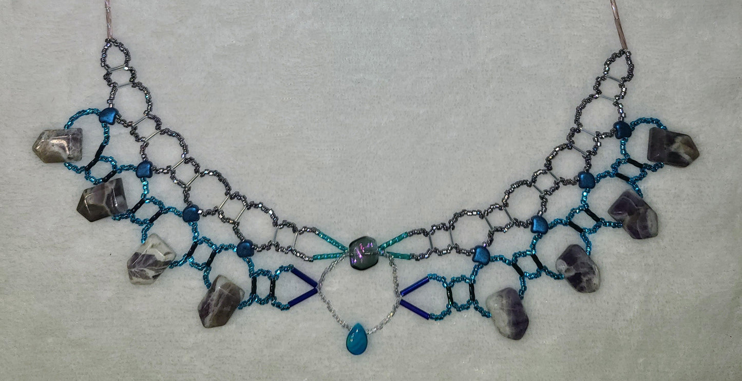 Ocean Amethyst Burnished Collar Necklace