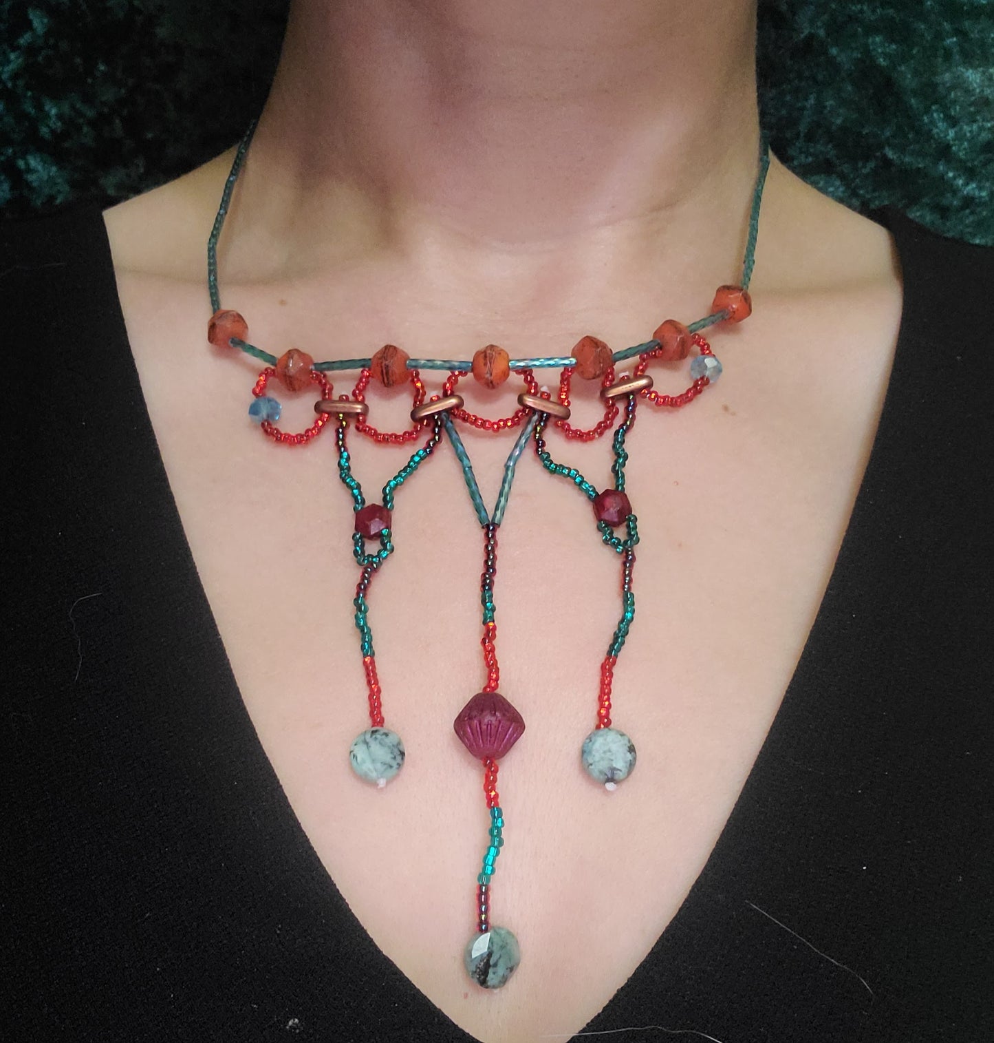 African Turquoise Ethereal Cascade necklace