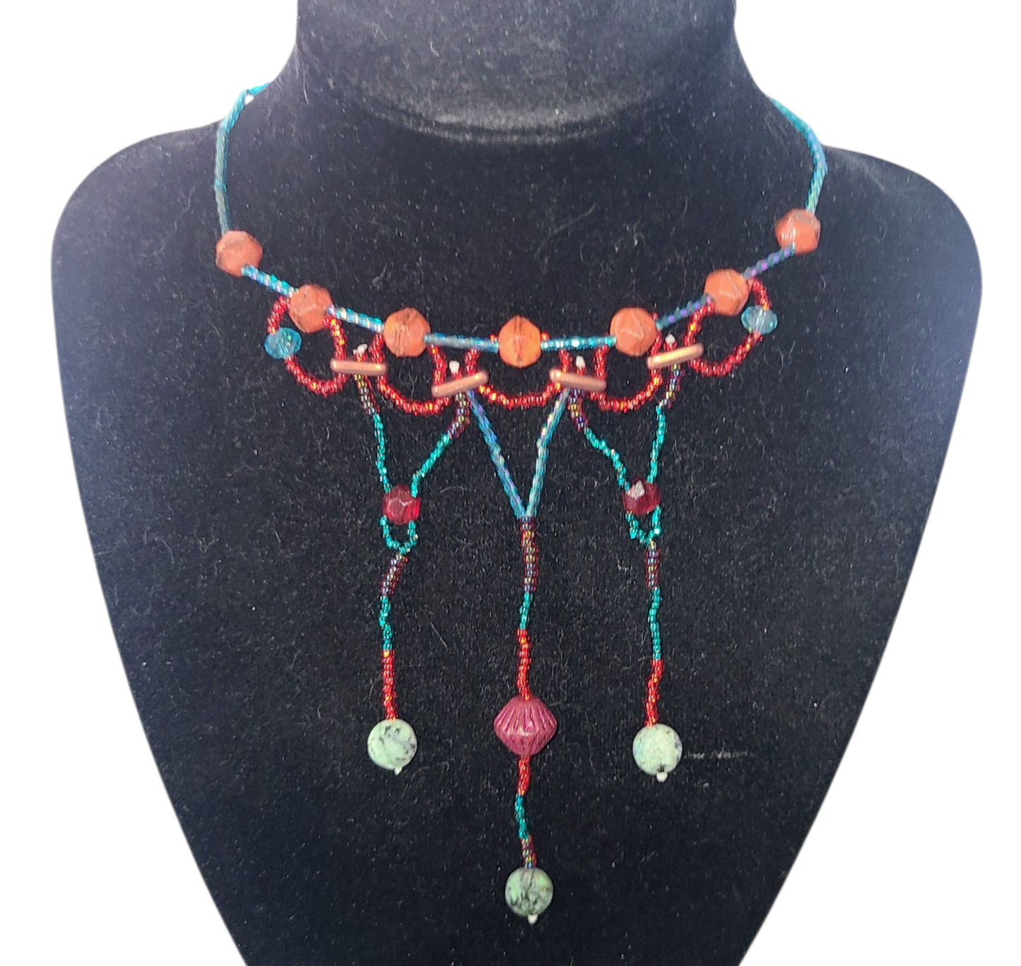 African Turquoise Ethereal Cascade necklace