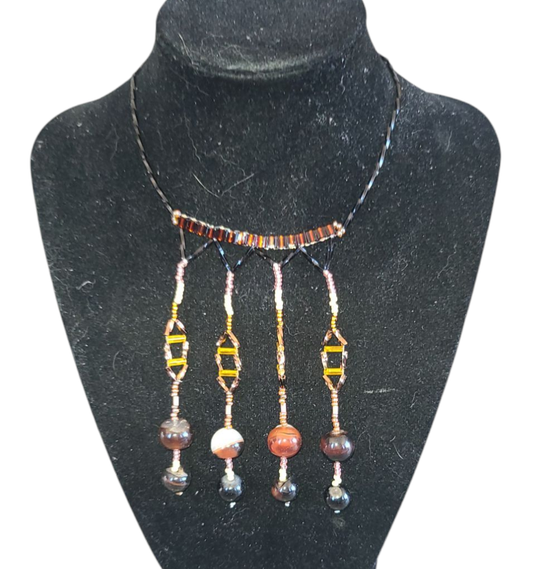 Agate Chandelier Fringe Necklace