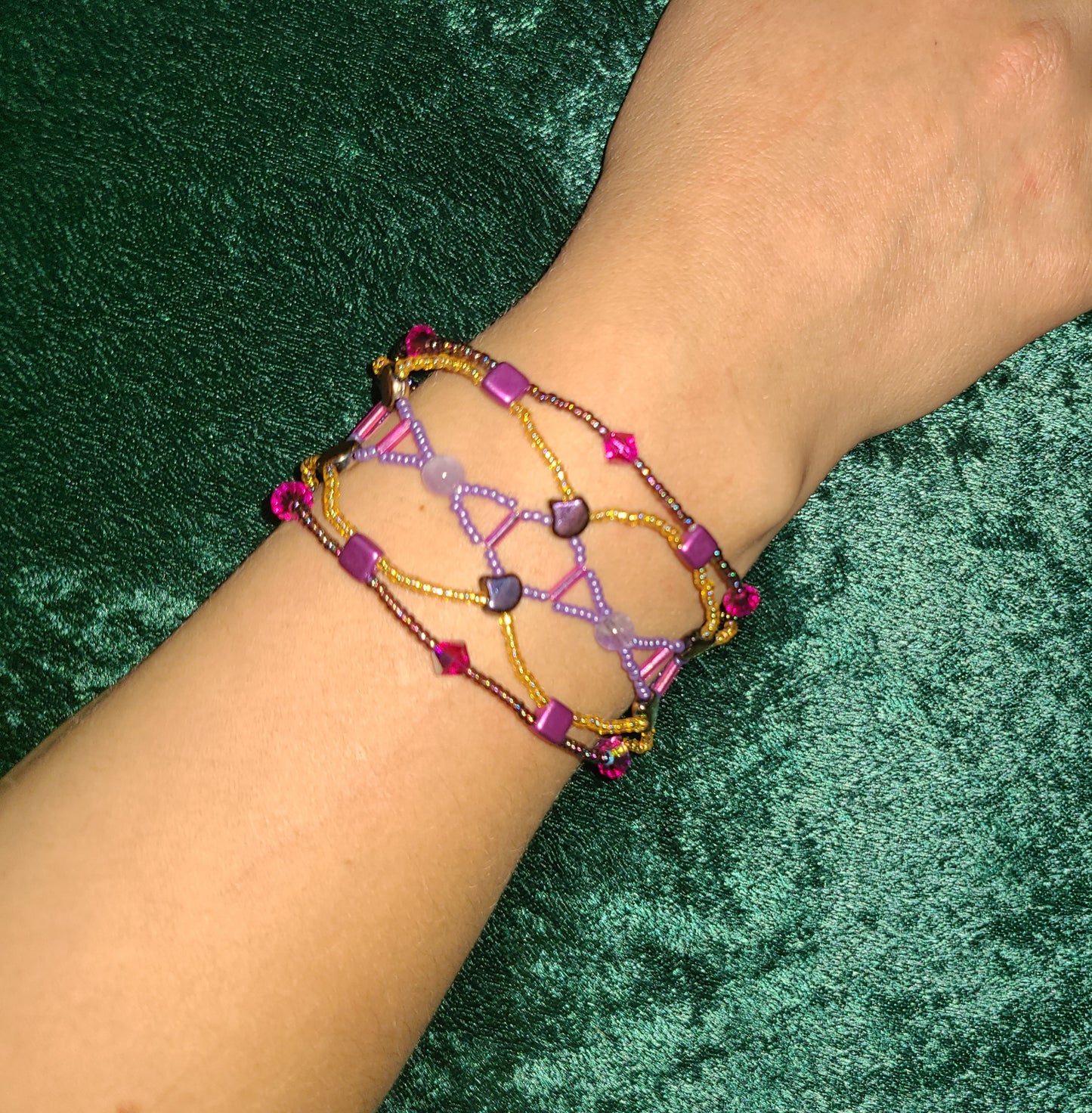 Amethyst Honeycomb Helix bracelet