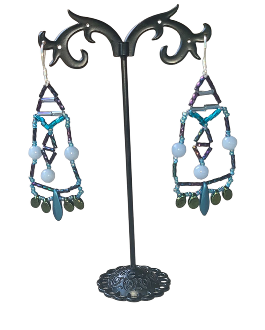 Angelite Cipher Key Earrings