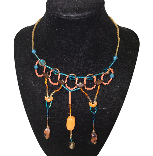 Autumn Aqua Ethereal Cascade Necklace