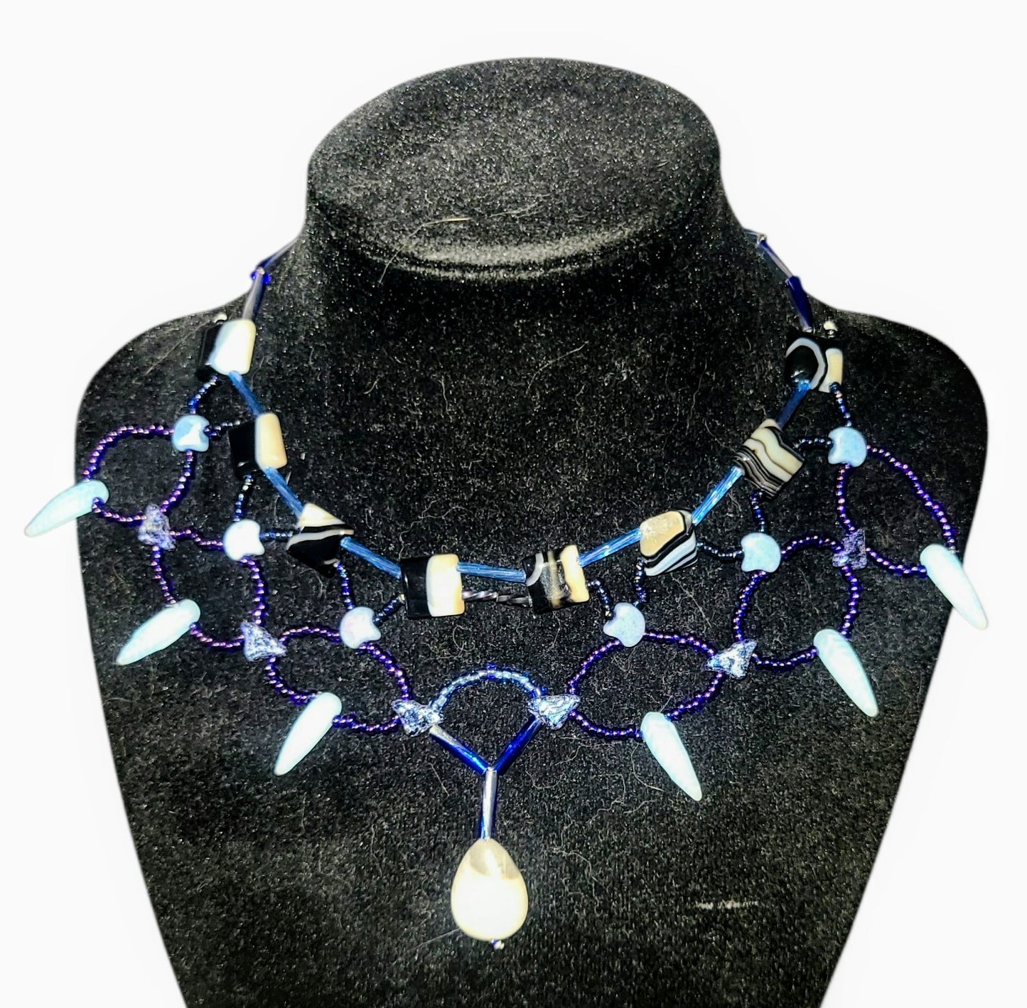 Black Striped Agate Cleopatra Necklace