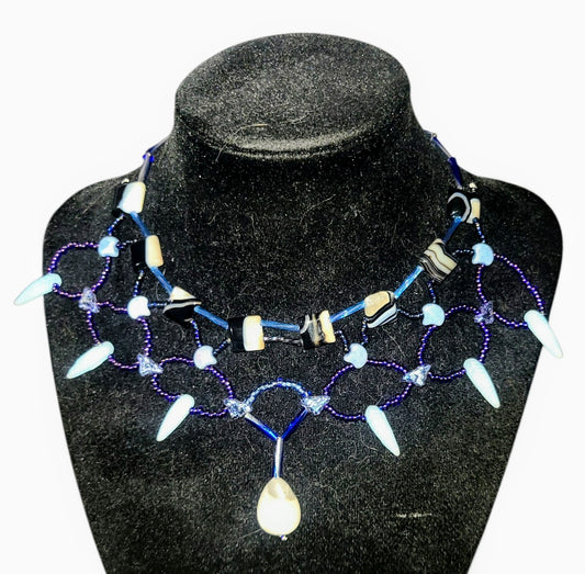Black Striped Agate Cleopatra Necklace