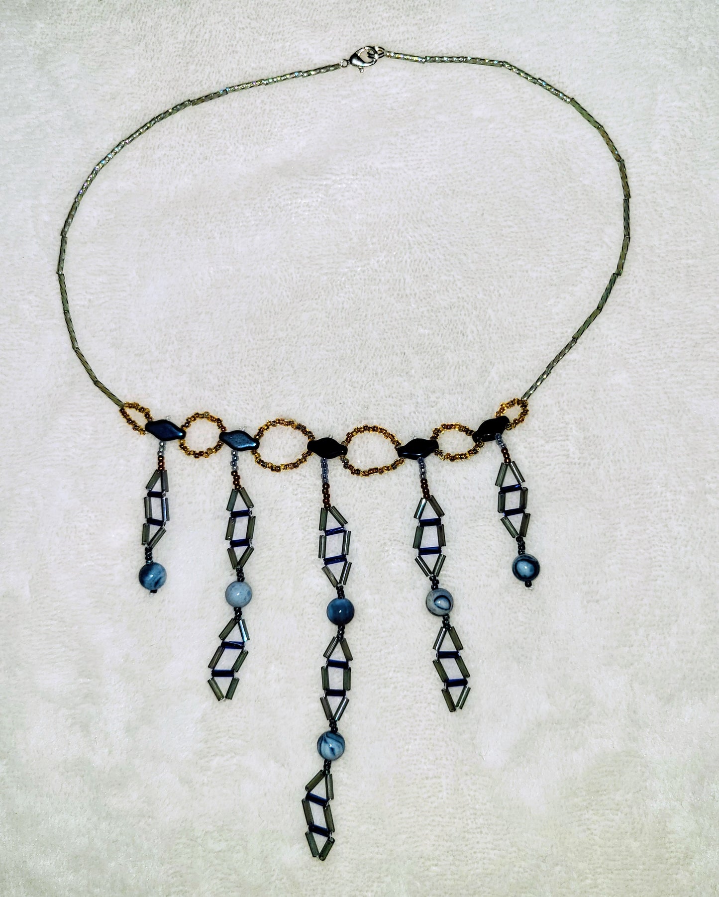 Blue Agate Jaali Necklace