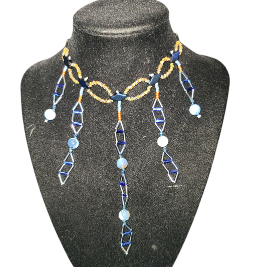 Blue Agate Jaali Necklace