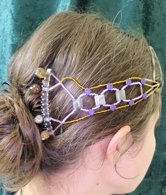 Botswana Agate Chevron Braid Hair Jewelry