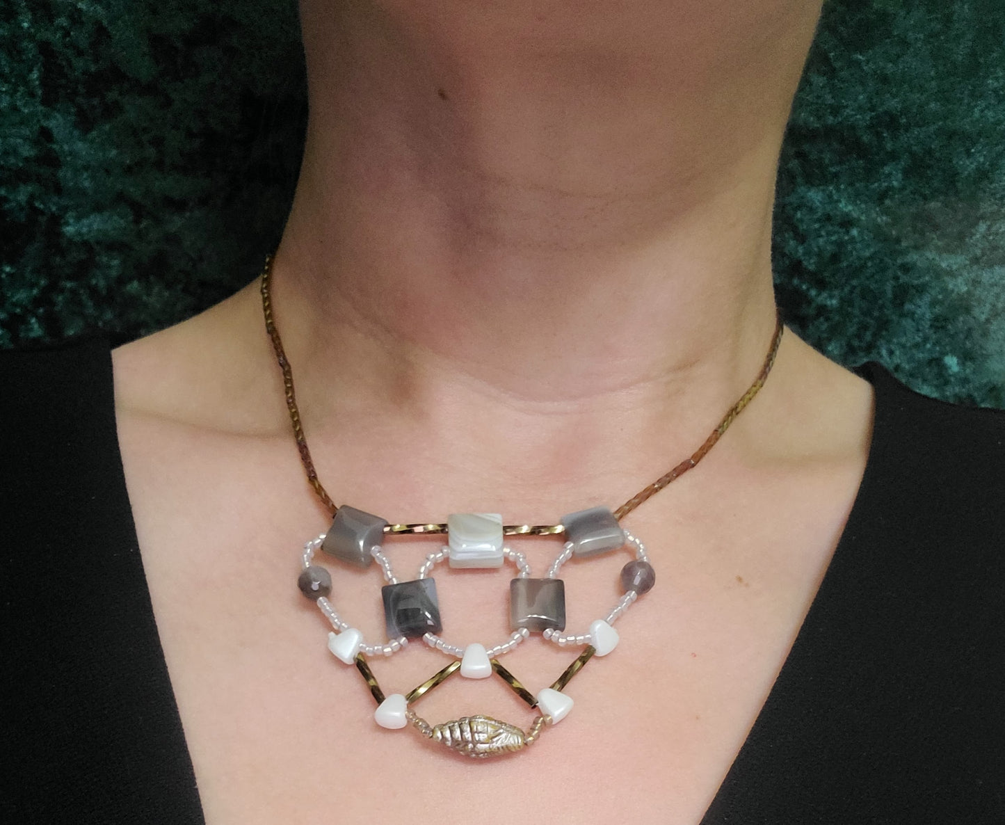 Botswana Agate Mosaic Canyon Necklace