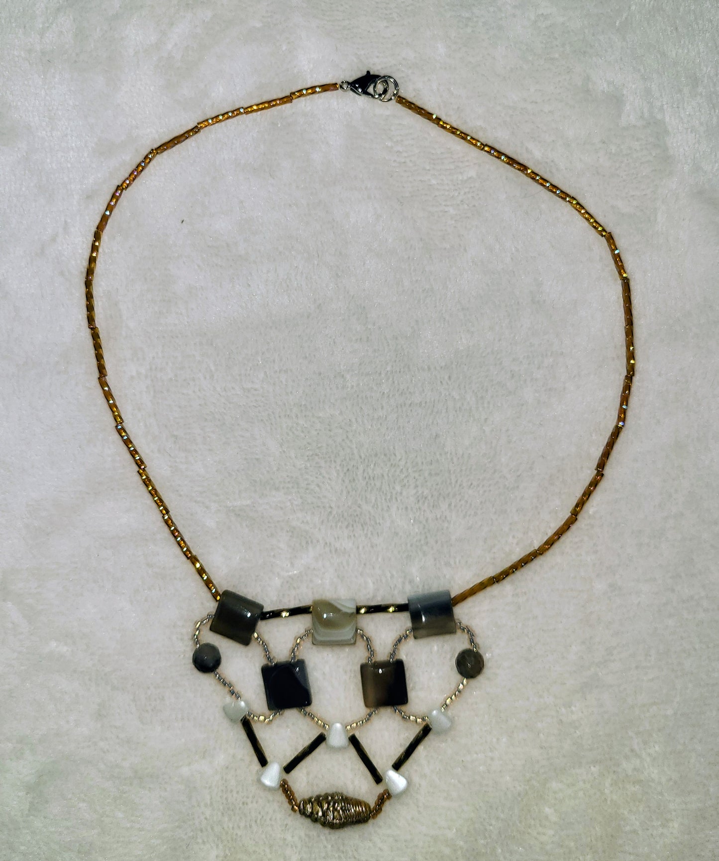 Botswana Agate Mosaic Canyon Necklace