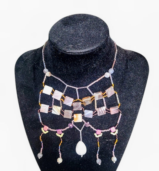 Botswana Agate Starlit Sands Necklace
