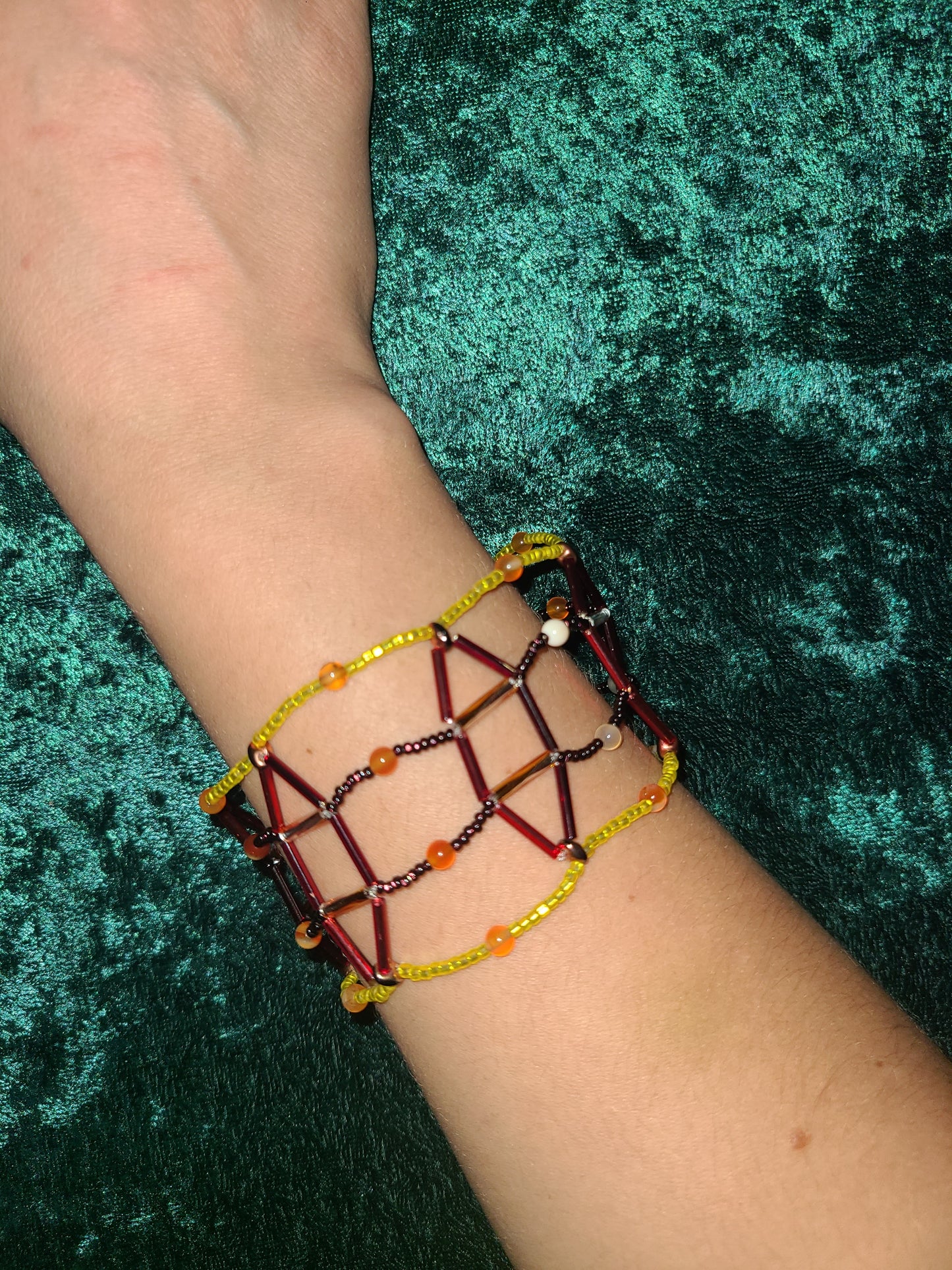 Carnelian Meridian Mesh Bracelet