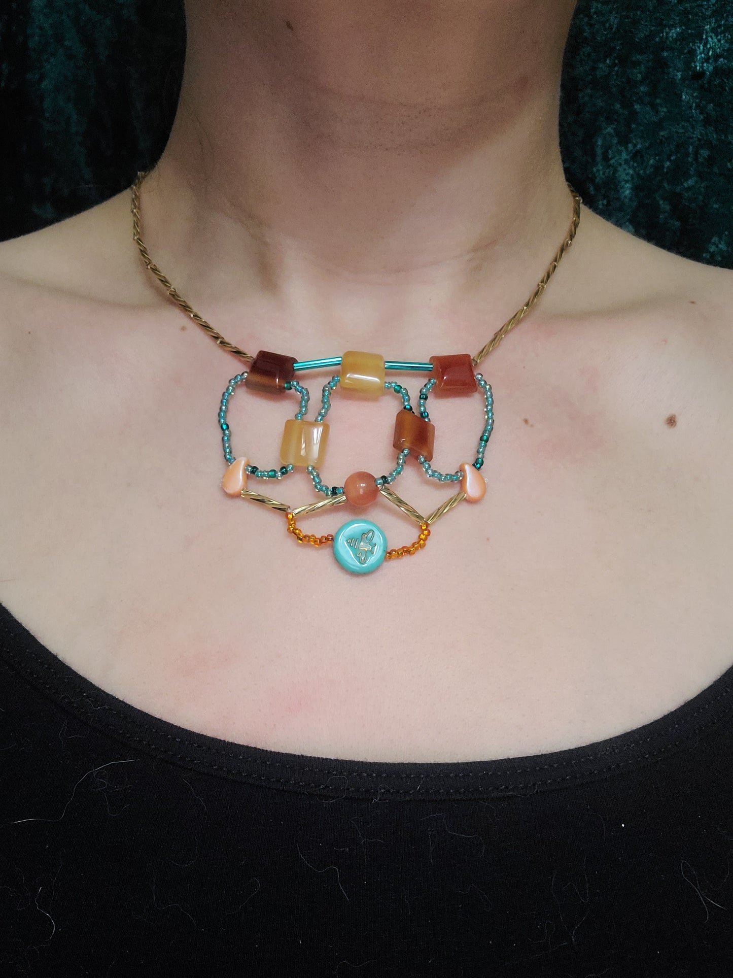 Carnelian Mosaic Canyon Necklace