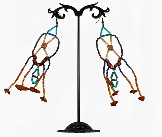 Teal Sunset Cavatica Earrings