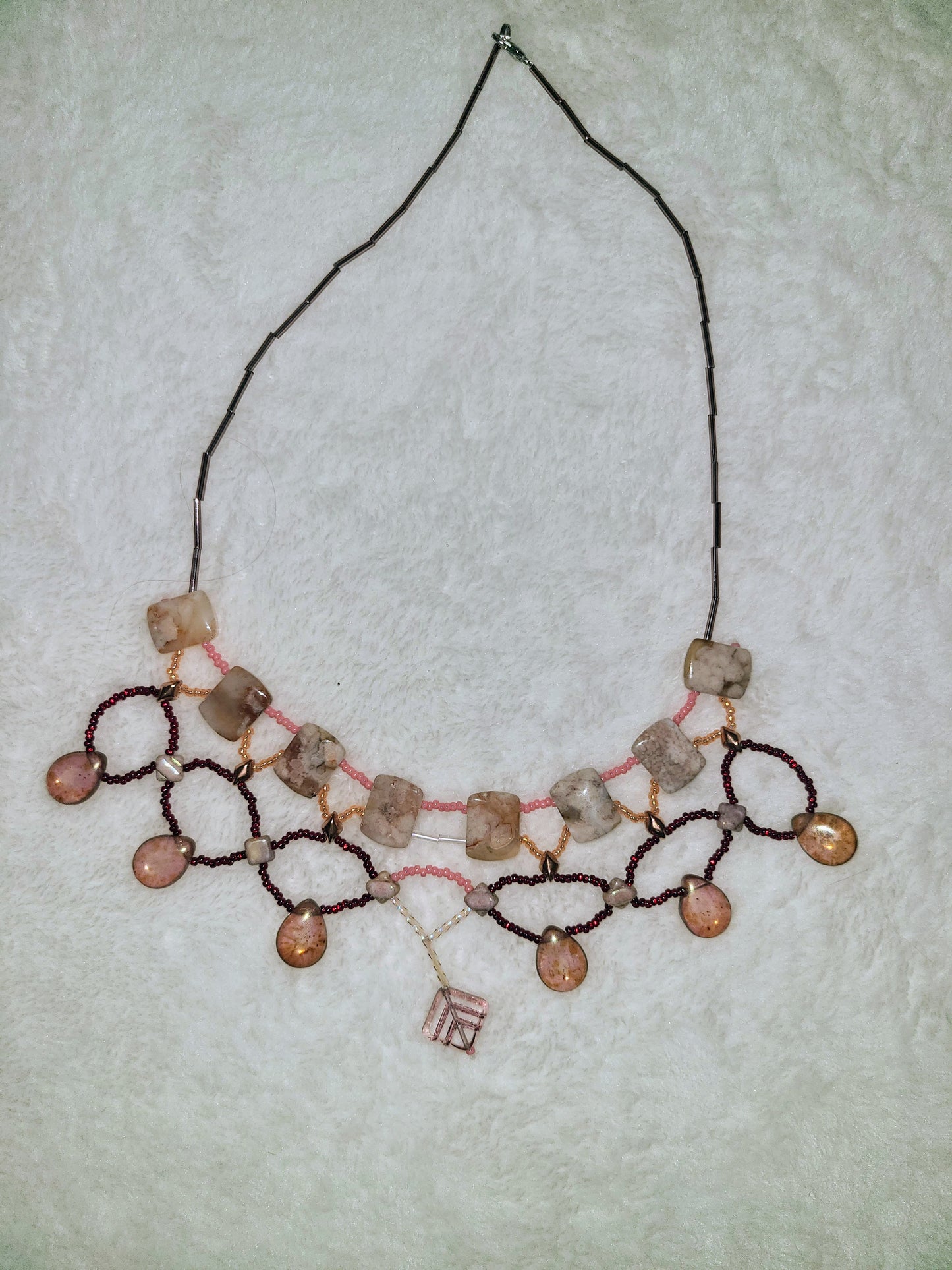 Cherry Blossom Agate Cleopatra Necklace